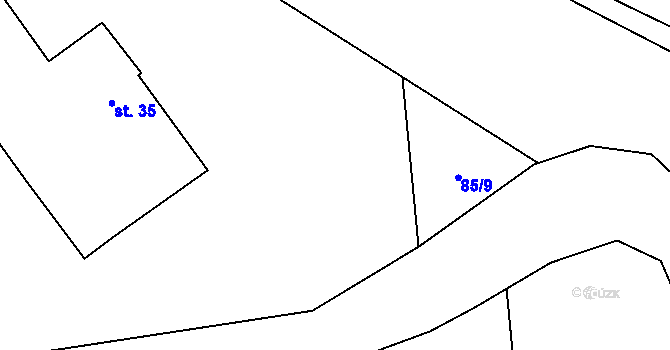 Parcela st. 85/5 v KÚ Lhota nad Moravou, Katastrální mapa