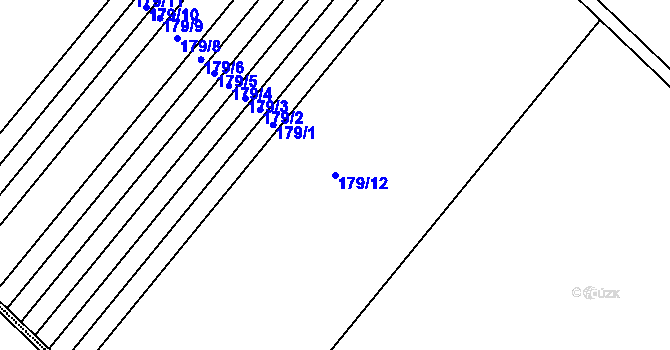 Parcela st. 179/12 v KÚ Mezice, Katastrální mapa