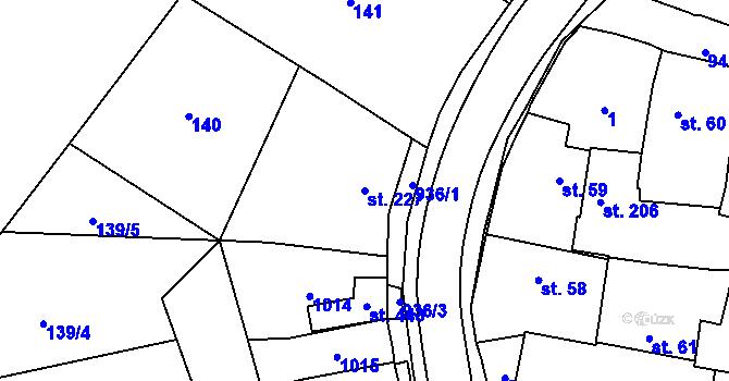 Parcela st. 227 v KÚ Náklo, Katastrální mapa