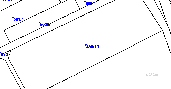 Parcela st. 495/11 v KÚ Náklo, Katastrální mapa