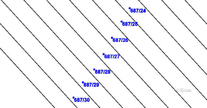 Parcela st. 687/27 v KÚ Náklo, Katastrální mapa