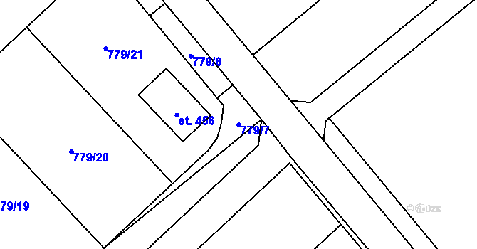 Parcela st. 779/7 v KÚ Náklo, Katastrální mapa