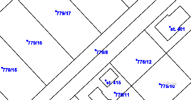 Parcela st. 779/8 v KÚ Náklo, Katastrální mapa