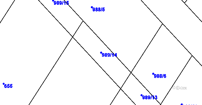 Parcela st. 989/14 v KÚ Náklo, Katastrální mapa