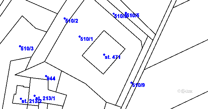 Parcela st. 471 v KÚ Náklo, Katastrální mapa