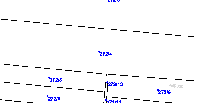 Parcela st. 272/4 v KÚ Střeň, Katastrální mapa