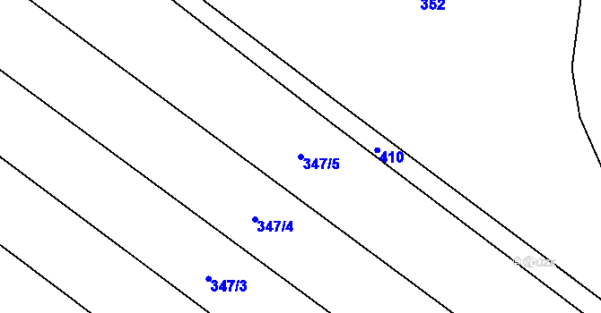 Parcela st. 347/5 v KÚ Střeň, Katastrální mapa