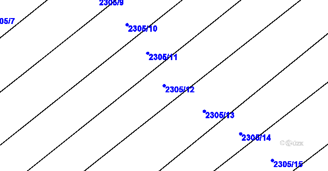 Parcela st. 2305/12 v KÚ Nakvasovice, Katastrální mapa