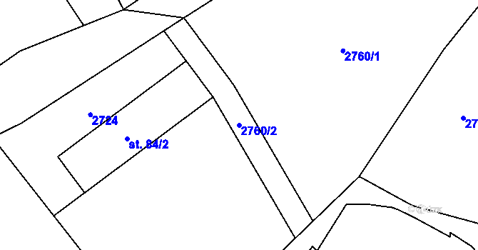 Parcela st. 2760/2 v KÚ Nakvasovice, Katastrální mapa