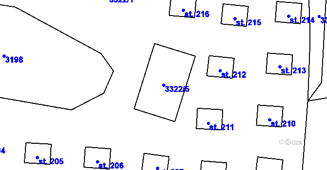 Parcela st. 3322/5 v KÚ Nakvasovice, Katastrální mapa
