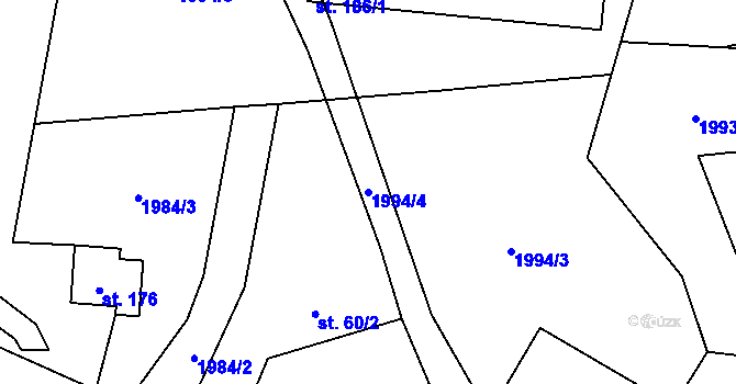 Parcela st. 1994/4 v KÚ Nakvasovice, Katastrální mapa