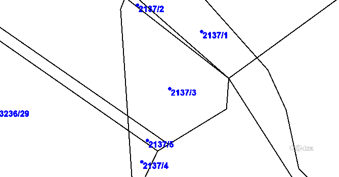 Parcela st. 2137/3 v KÚ Nakvasovice, Katastrální mapa