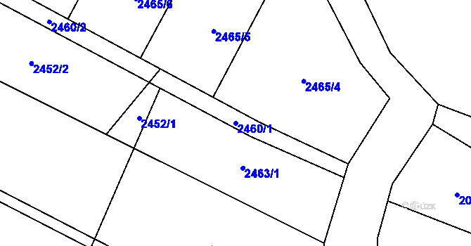 Parcela st. 2460/1 v KÚ Nakvasovice, Katastrální mapa