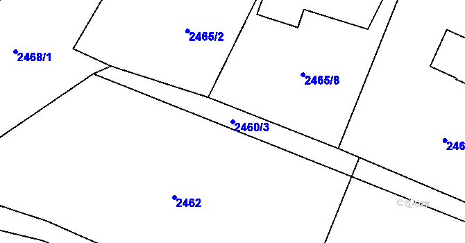 Parcela st. 2460/3 v KÚ Nakvasovice, Katastrální mapa