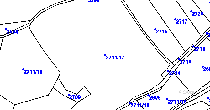Parcela st. 2711/17 v KÚ Nakvasovice, Katastrální mapa