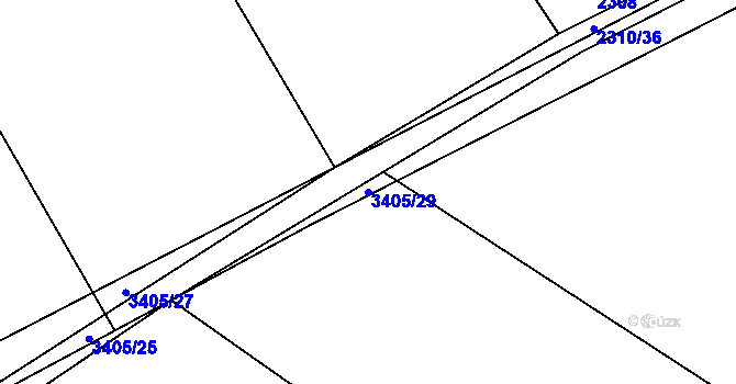 Parcela st. 3405/29 v KÚ Nakvasovice, Katastrální mapa