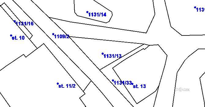 Parcela st. 1131/13 v KÚ Naloučany, Katastrální mapa