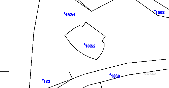 Parcela st. 182/2 v KÚ Nalžovice, Katastrální mapa
