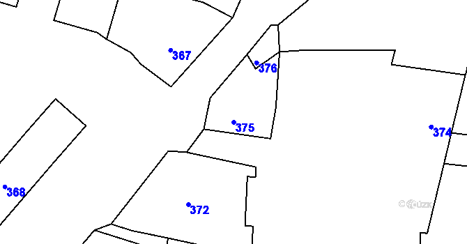 Parcela st. 375 v KÚ Nalžovice, Katastrální mapa