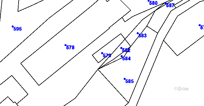 Parcela st. 579 v KÚ Nalžovice, Katastrální mapa