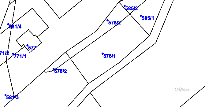 Parcela st. 576/1 v KÚ Nalžovice, Katastrální mapa