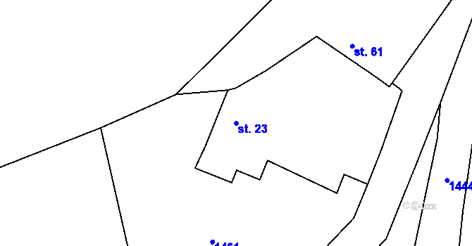 Parcela st. 23 v KÚ Nalžovické Podhájí, Katastrální mapa