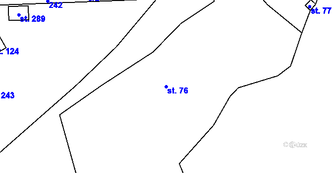 Parcela st. 76 v KÚ Nalžovické Podhájí, Katastrální mapa