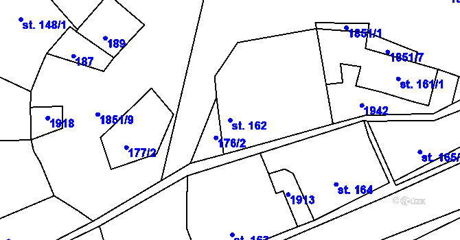 Parcela st. 162 v KÚ Nalžovské Hory, Katastrální mapa