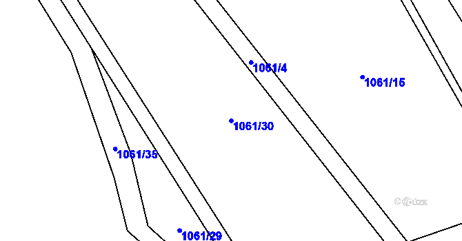 Parcela st. 1061/30 v KÚ Nalžovské Hory, Katastrální mapa