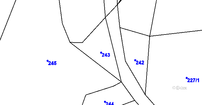 Parcela st. 243 v KÚ Nalžovské Hory, Katastrální mapa
