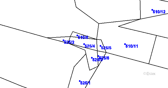 Parcela st. 525/4 v KÚ Nalžovské Hory, Katastrální mapa
