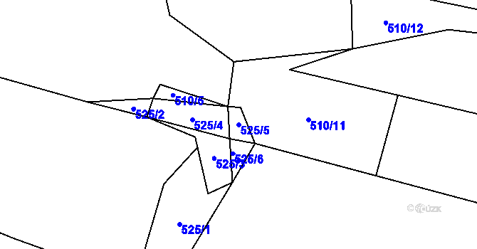 Parcela st. 525/5 v KÚ Nalžovské Hory, Katastrální mapa