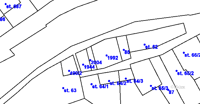 Parcela st. 64/5 v KÚ Náměšť na Hané, Katastrální mapa