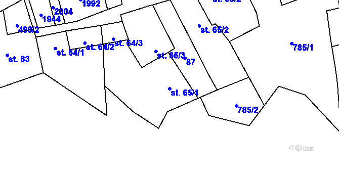 Parcela st. 65/1 v KÚ Náměšť na Hané, Katastrální mapa