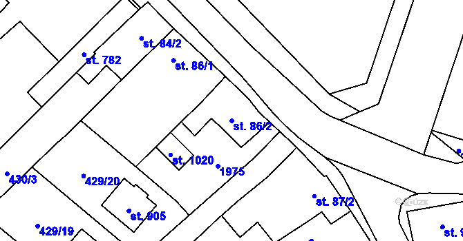 Parcela st. 86/2 v KÚ Náměšť na Hané, Katastrální mapa