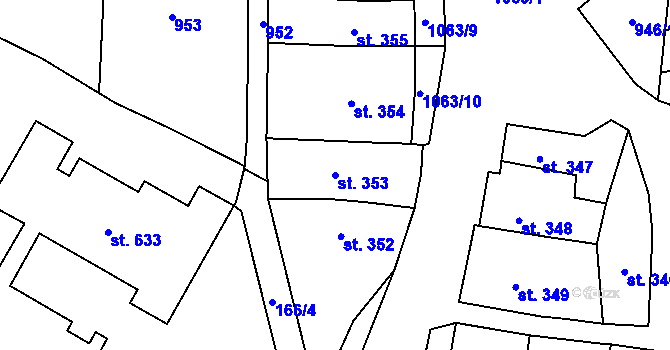 Parcela st. 353 v KÚ Náměšť na Hané, Katastrální mapa