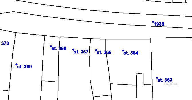 Parcela st. 366 v KÚ Náměšť na Hané, Katastrální mapa