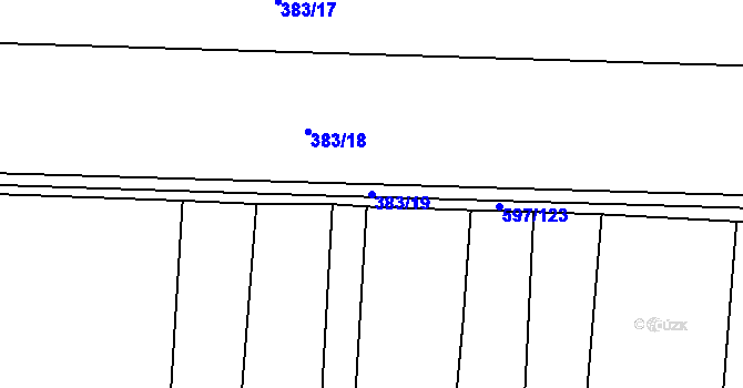 Parcela st. 383/19 v KÚ Náměšť na Hané, Katastrální mapa