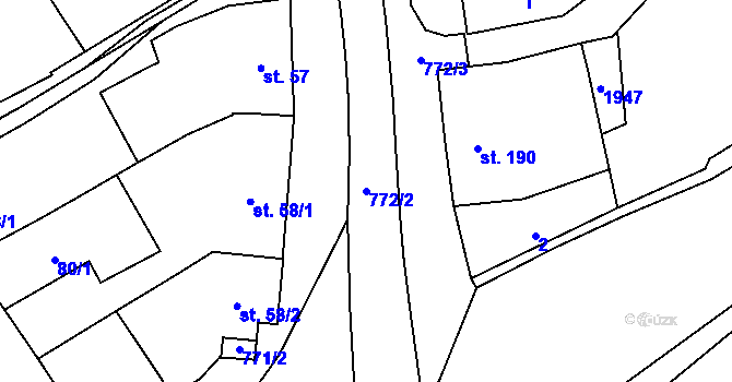 Parcela st. 772/2 v KÚ Náměšť na Hané, Katastrální mapa