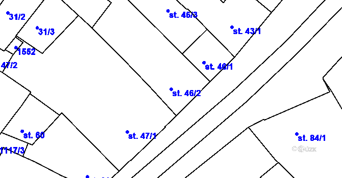Parcela st. 46/2 v KÚ Náměšť nad Oslavou, Katastrální mapa