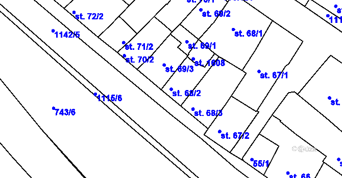 Parcela st. 68/2 v KÚ Náměšť nad Oslavou, Katastrální mapa