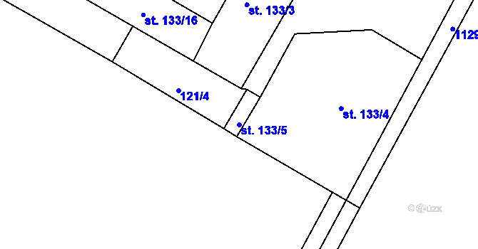 Parcela st. 133/5 v KÚ Náměšť nad Oslavou, Katastrální mapa