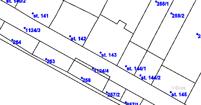 Parcela st. 143 v KÚ Náměšť nad Oslavou, Katastrální mapa