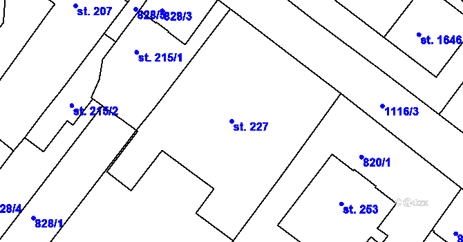Parcela st. 227 v KÚ Náměšť nad Oslavou, Katastrální mapa
