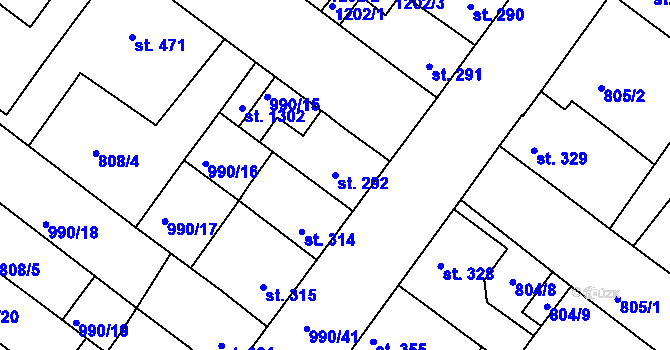 Parcela st. 292 v KÚ Náměšť nad Oslavou, Katastrální mapa