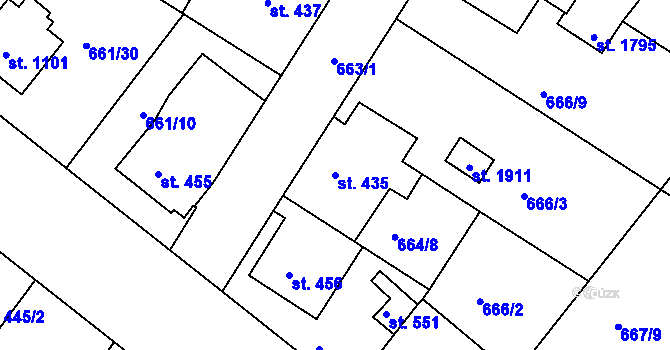 Parcela st. 435 v KÚ Náměšť nad Oslavou, Katastrální mapa