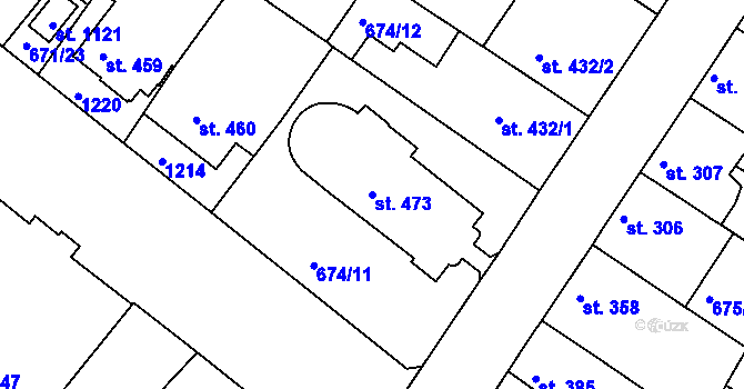 Parcela st. 473 v KÚ Náměšť nad Oslavou, Katastrální mapa