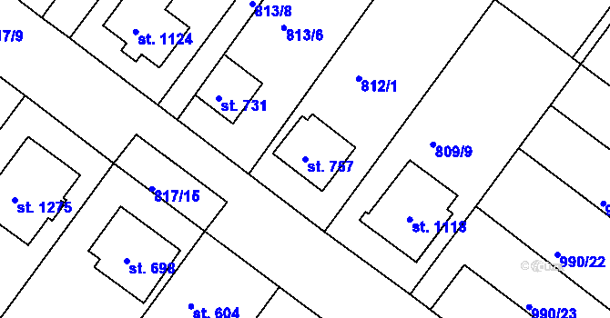 Parcela st. 757 v KÚ Náměšť nad Oslavou, Katastrální mapa