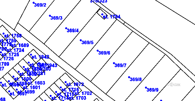 Parcela st. 369/6 v KÚ Náměšť nad Oslavou, Katastrální mapa