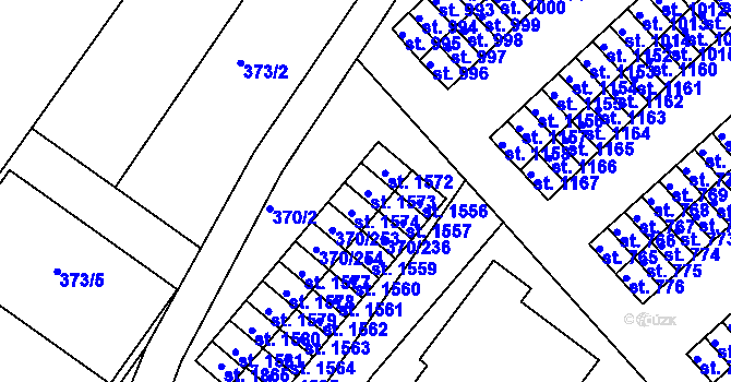 Parcela st. 370/251 v KÚ Náměšť nad Oslavou, Katastrální mapa